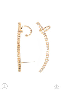 Paparazzi Accessories: Sleekly Shimmering - Gold Ear Crawlers - Jewels N Thingz Boutique
