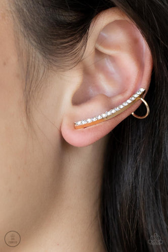 Paparazzi Accessories: Sleekly Shimmering - Gold Ear Crawlers - Jewels N Thingz Boutique