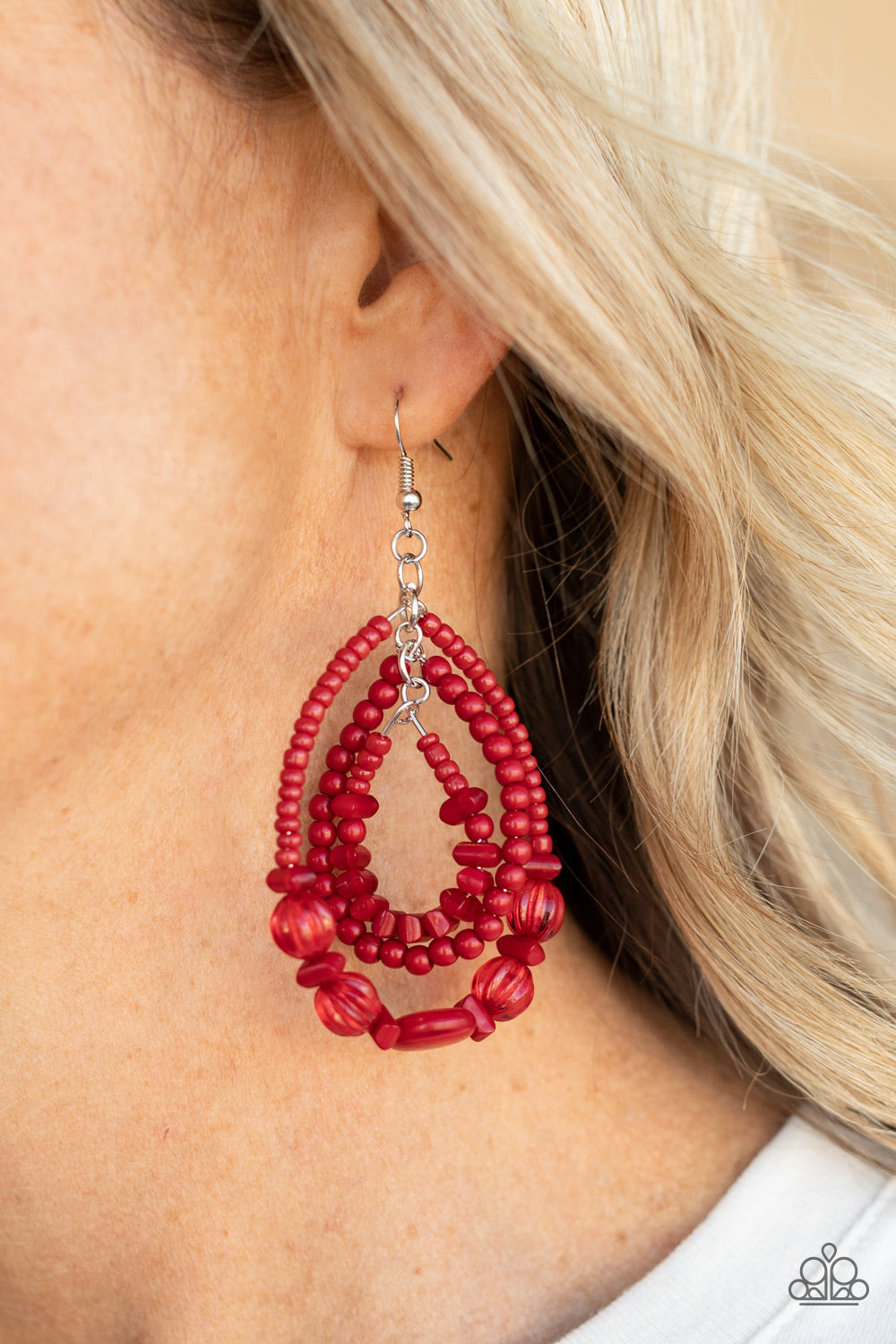 Paparazzi Accessories: Prana Party - Red Earrings