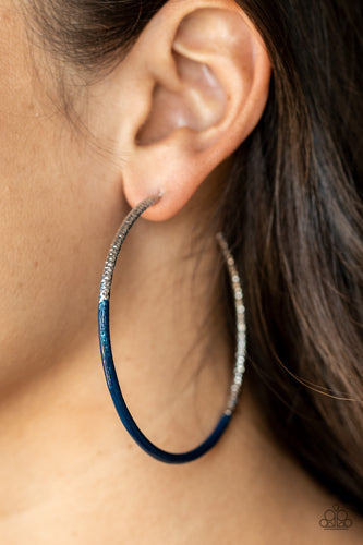 Paparazzi Accessories: DIP, DIP, Hooray! - Blue Hoop Earrings