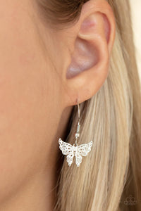 Paparazzi Accessories: Bountiful Butterflies - White Necklace - Jewels N Thingz Boutique