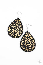Load image into Gallery viewer, Paparazzi Accessories: Suburban Jungle - Black Wooden Cheetah-Like Earrings