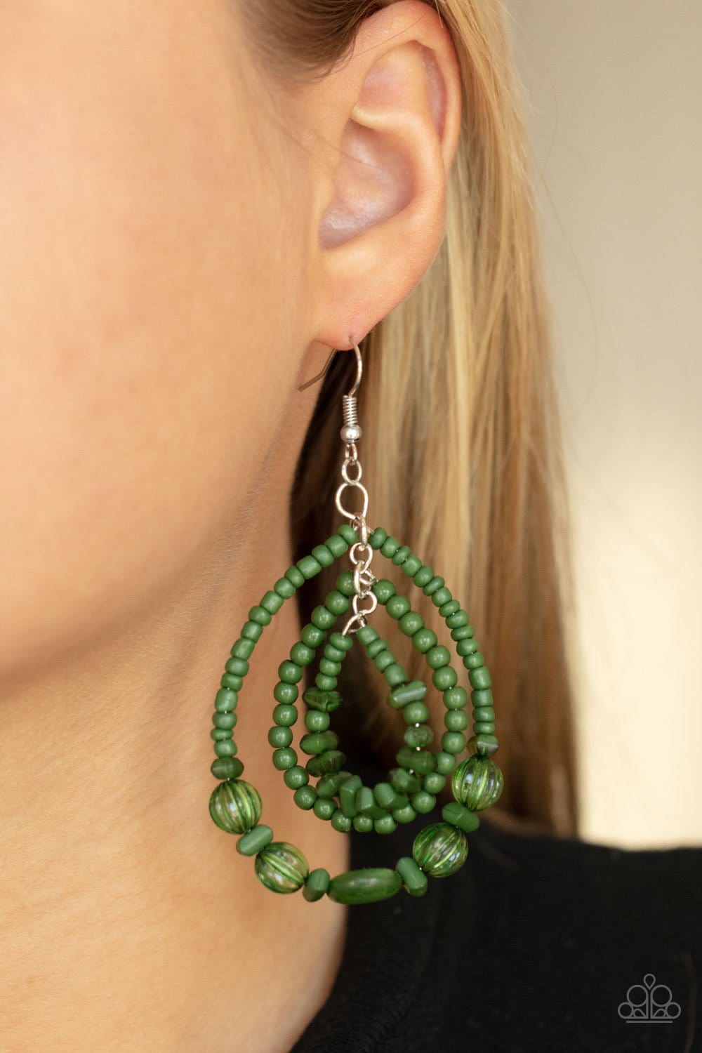 Paparazzi Accessories: Prana Party - Green Earrings - Jewels N Thingz Boutique