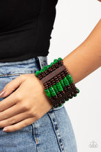 Load image into Gallery viewer, Paparazzi Accessories: Vacay Vogue - Green Wooden Bracelet