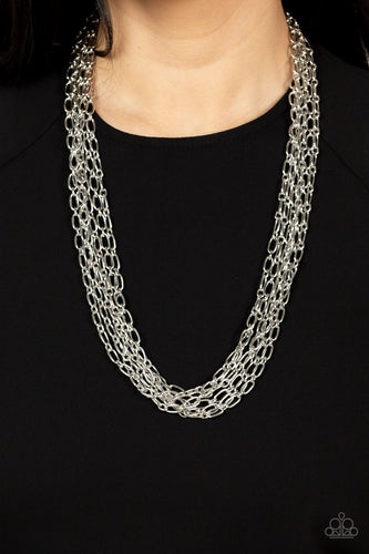 Paparazzi Accessories: Dynamite Dynamo - Silver Necklace