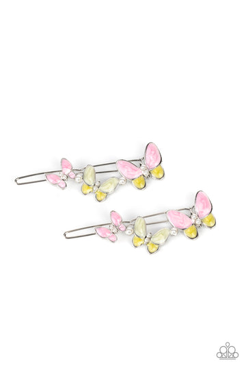 Paparazzi Accessories: Bushels of Butterflies - Pink Hair Clip