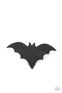 Paparazzi Accessories: BAT to the Bone - Black Leather Hair Clip - Jewels N Thingz Boutique