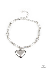 Paparazzi Accessories: Sweetheart Secrets - White Heart Bracelet