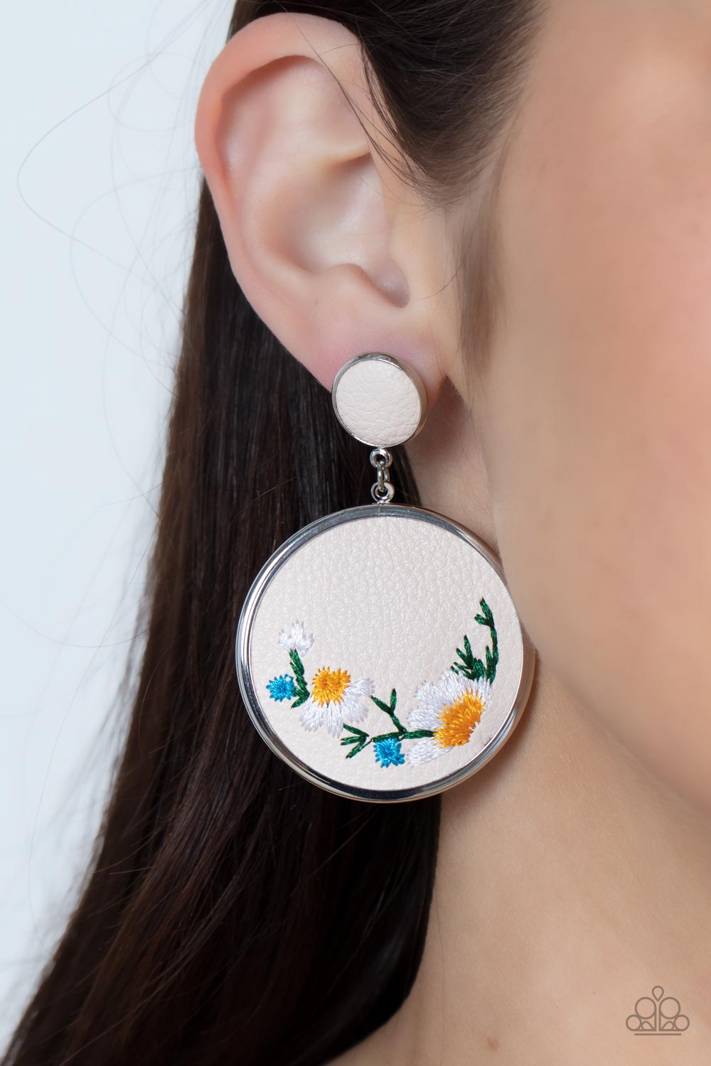 Paparazzi Accessories: Embroidered Gardens - Multi Leather Earrings