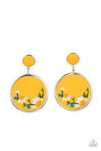 Load image into Gallery viewer, Paparazzi Accessories: Embroidered Gardens - Yellow Leather Earrings