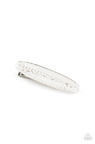 Paparazzi Accessories: Pearl Pizzaz - White Pearl Hair Clip - Jewels N Thingz Boutique