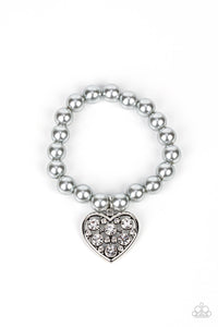 Paparazzi Accessories: Cutely Crushing - Silver Heart Charm Bracelet - Jewels N Thingz Boutique