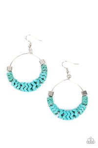 Paparazzi Accessories: Capriciously Crimped - Blue Earrings