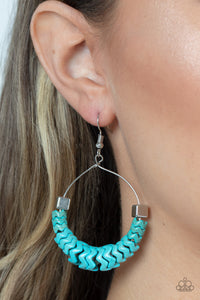Paparazzi Accessories: Capriciously Crimped - Blue Earrings