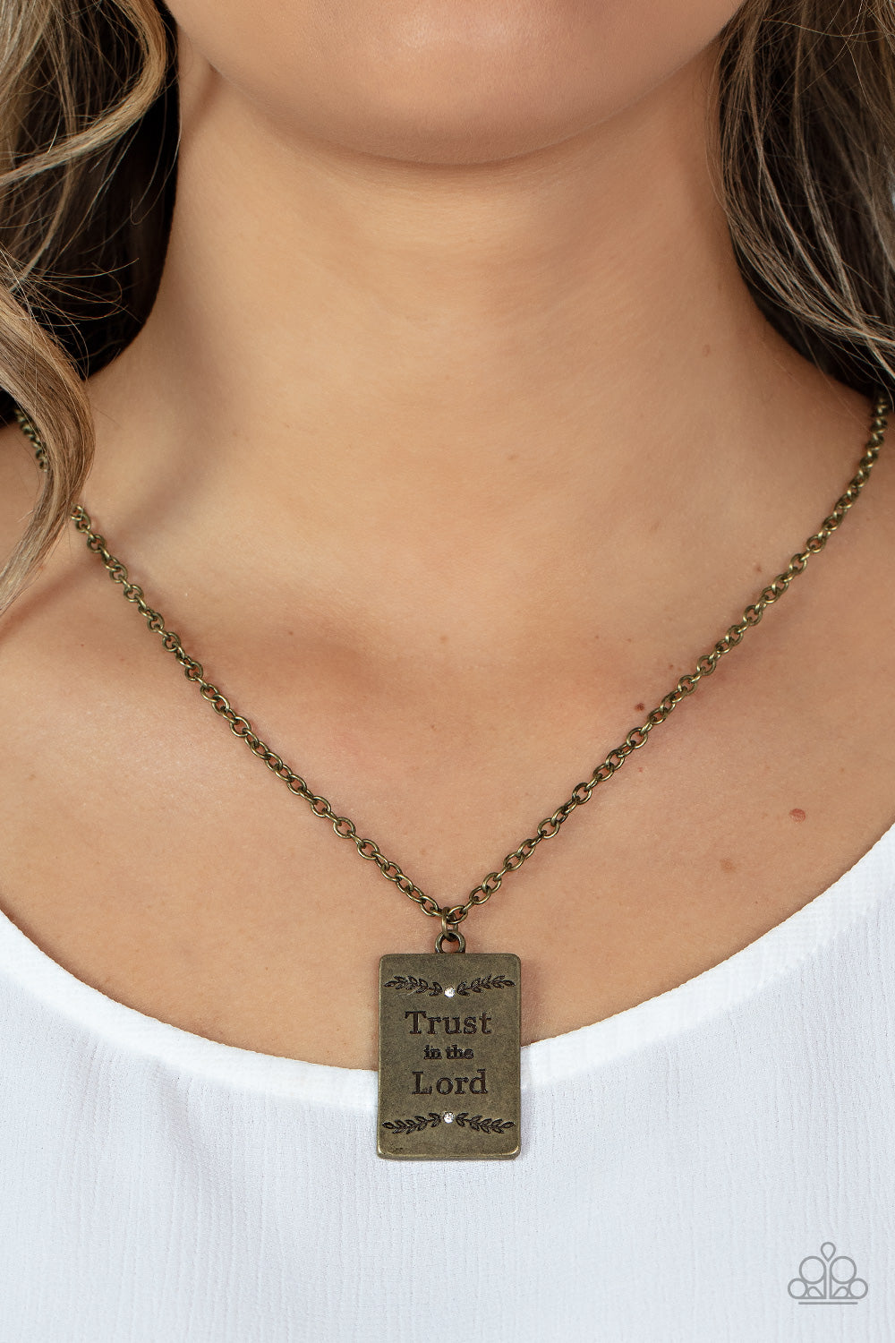 Paparazzi Accessories: All About Trust - Brass Inspirational Necklace