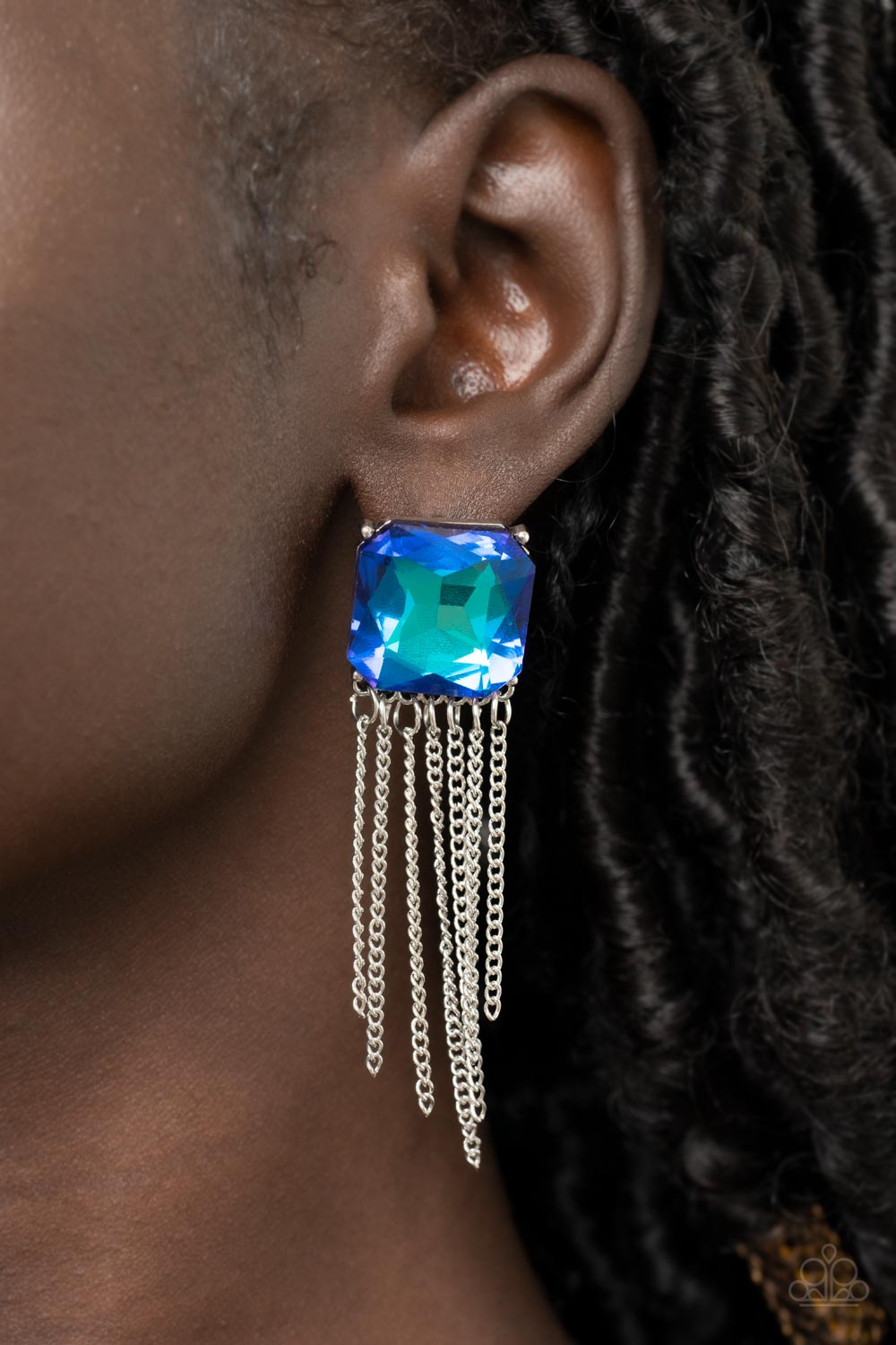 Paparazzi Accessories: Supernova Novelty - Blue Iridescent Earrings