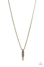 Load image into Gallery viewer, Paparazzi Accessories: Highland Hunter - Brass Bullet-Shaped Urban Necklace - Jewels N Thingz Boutique