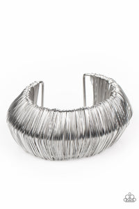 Paparazzi Accessories: Wild About Wire - Silver Oversized Bracelet