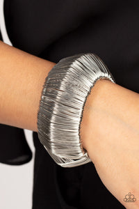 Paparazzi Accessories: Wild About Wire - Silver Oversized Bracelet