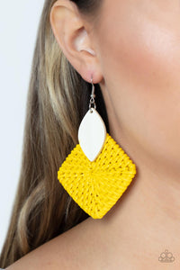 Paparazzi Accessories: Sabbatical WEAVE - Yellow Earrings