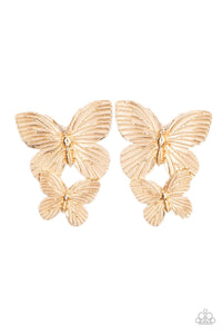 Paparazzi Accessories: Blushing Butterflies - Gold Earrings