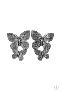 Paparazzi Accessories: Blushing Butterflies - Silver Earrings