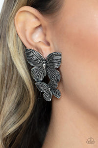 Paparazzi Accessories: Blushing Butterflies - Silver Earrings