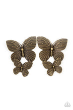 Load image into Gallery viewer, Paparazzi Accessories: Blushing Butterflies - Brass Earrings