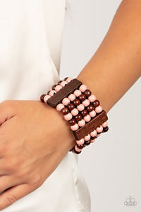 Paparazzi Accessories: Island Soul - Pink Wooden Bracelet