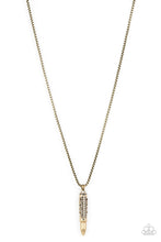 Load image into Gallery viewer, Paparazzi Accessories: Mysterious Marksman - Brass Bullet-Shaped Urban Necklace