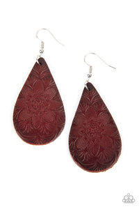 Paparazzi Accessories: Subtropical Seasons - Brown Leather Earrings