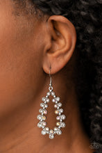 Load image into Gallery viewer, Paparazzi Accessories: Its About to GLOW Down - White Iridescent Earrings