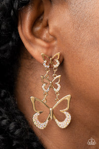 Paparazzi Accessories: Flamboyant Flutter - Multi Iridescent Butterfly Earrings