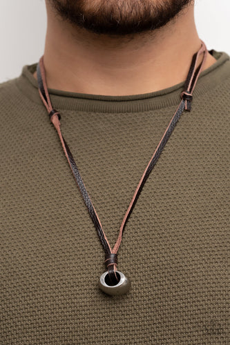 Paparazzi Accessories: Winslow Wrangler - Brown Leather Urban Necklace