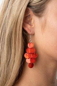 Paparazzi Accessories: Tropical Tryst - Orange Shell-Like Earrings