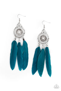 Paparazzi Accessories: Pretty in PLUMES - Blue Earrings