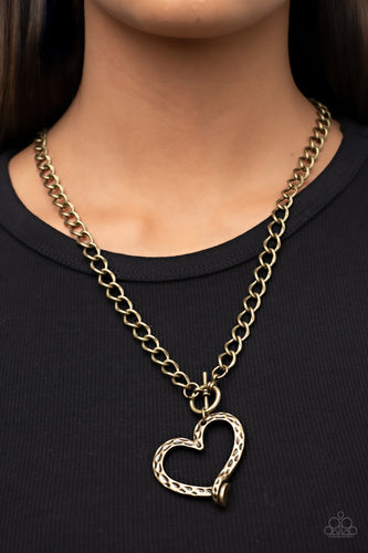 Paparazzi Accessories: Reimagined Romance - Brass Heart Necklace