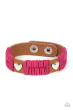 Load image into Gallery viewer, Paparazzi Accessories: Lusting for Wanderlust - Pink Suede + Leather Bracelet