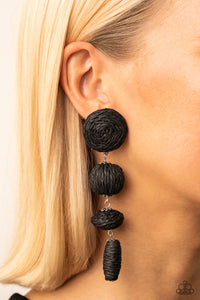 Paparazzi Accessories: Twine Tango - Black Earrings