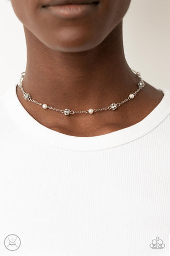 Paparazzi Accessories: Rumored Romance - White Choker Necklace