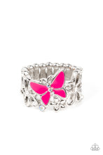 Load image into Gallery viewer, Paparazzi Accessories: All FLUTTERED Up - Pink Iridescent Butterfly Ring