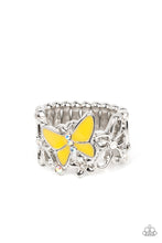 Load image into Gallery viewer, Paparazzi Accessories: All FLUTTERED Up - Yellow Iridescent Butterfly Ring