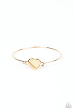 Load image into Gallery viewer, Paparazzi Accessories: Hidden Intentions - Gold Heart Bracelet