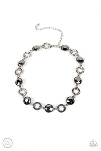 Paparazzi Accessories: Rhinestone Rollout - Silver Choker