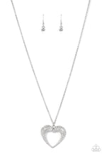 Load image into Gallery viewer, Paparazzi Accessories: Cupid Charisma - White Heart Rhinestone Necklace