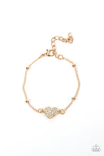Load image into Gallery viewer, Paparazzi Accessories: Heartachingly Adorable - Gold Heart Bracelet