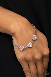 Paparazzi Accessories: Little Heartbreaker - Pink Gem Bracelet
