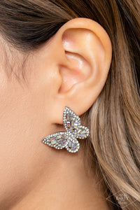 Paparazzi Accessories: Smooth Like FLUTTER - Multi Iridescent Earrings - Life of the Party