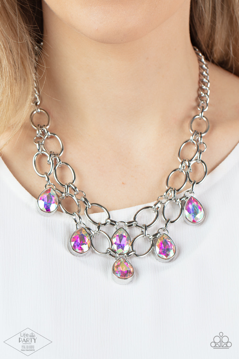 Paparazzi Accessories: Show-Stopping Shimmer - Multi Iridescent Necklace - Life of the Party