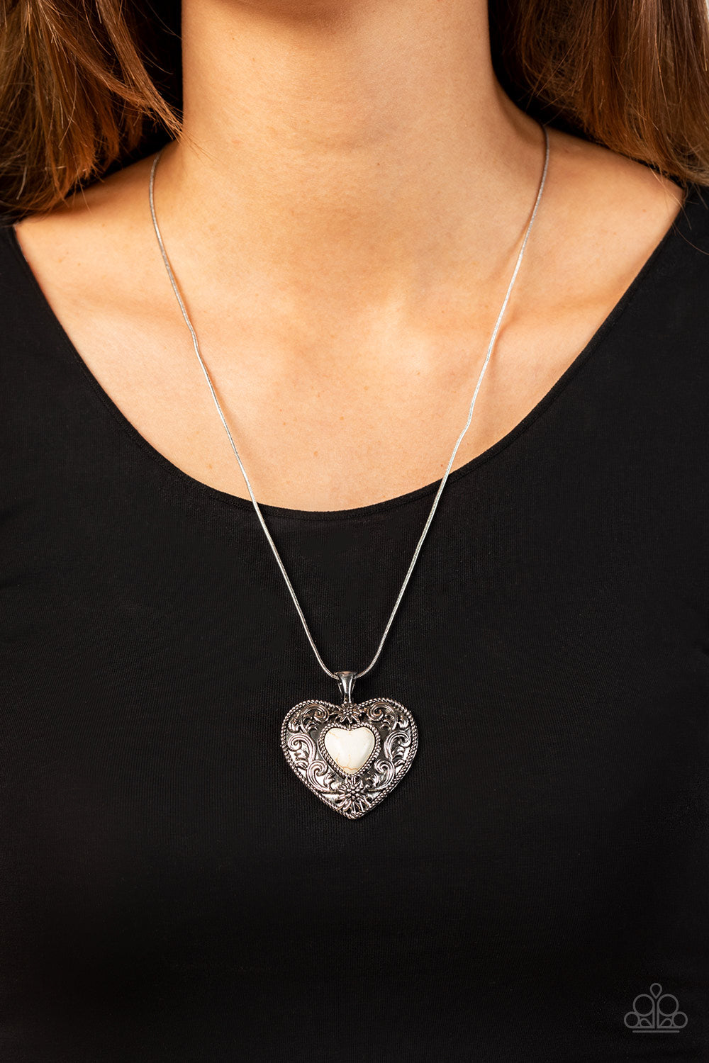 Paparazzi Accessories: Wholeheartedly Whimsical - White Heart Necklace
